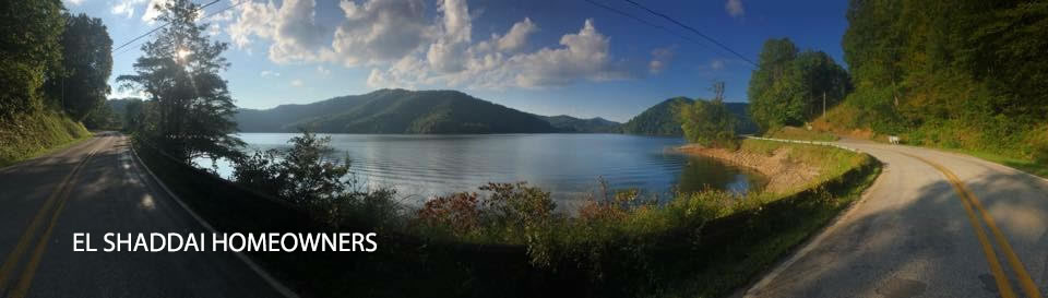 Panoramic view of the lake and road at El Shaddai